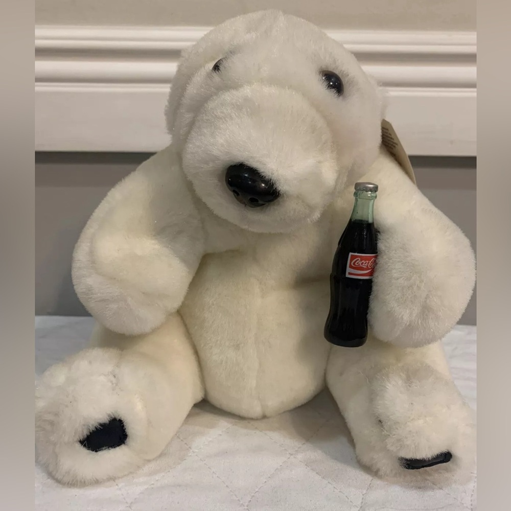 Coca Cola Polar Bear With Coke Bottle 1993 Plush Tag